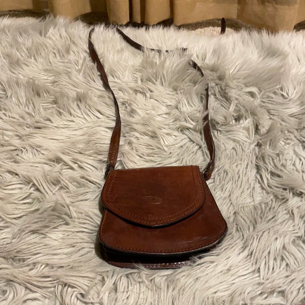 Brown real leather Gianni Conti small purse nice